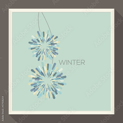 Poster with abstract snowflakes. Vector illustration