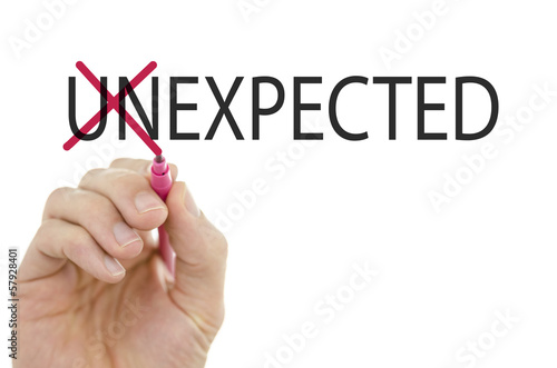 фотографія Changing word Unexpected into Expected