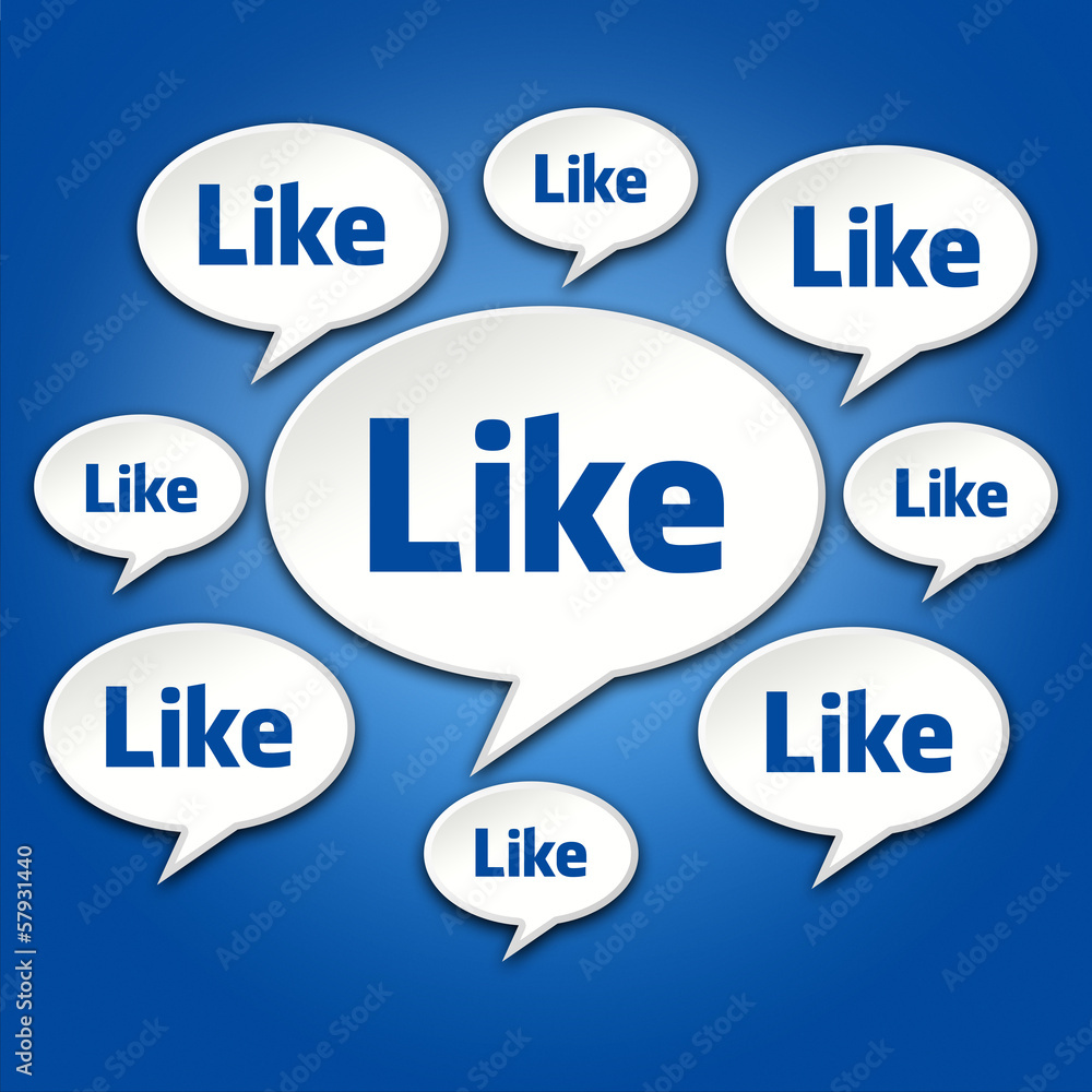 Like Chat Bubble Conversation on Blue Like Chat Bubble Conversation on Blue