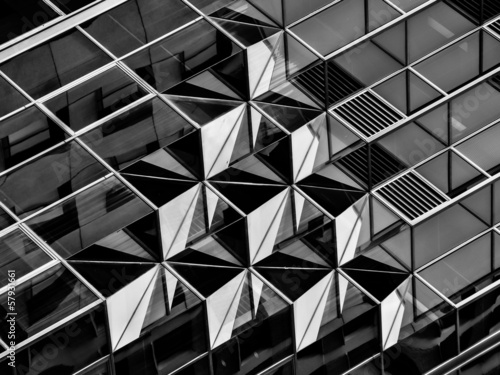Geometry in architecture in black and white, detail