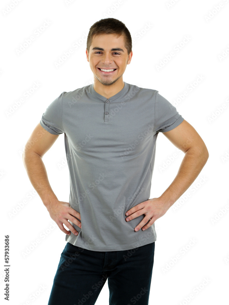 Fototapeta premium Handsome young man isolated on white