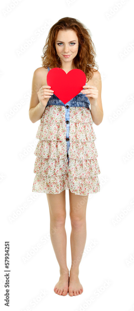 Beautiful young girl in dress isolated on white Beautiful young girl in dress isolated on white