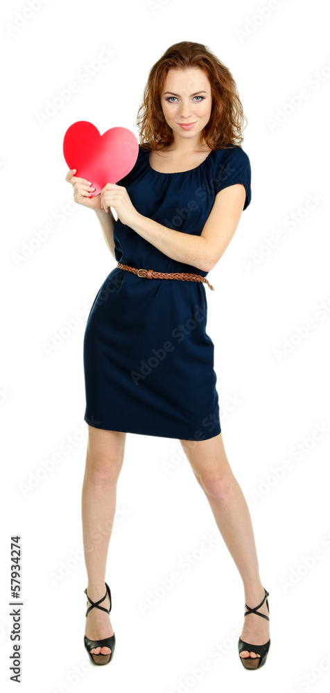 Beautiful young girl in dress isolated on white Beautiful young girl in dress isolated on white