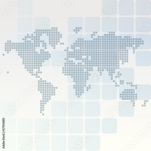 Dotted world map of rounded rectangles