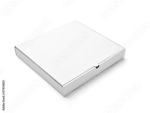 white box pizza food container template blank package