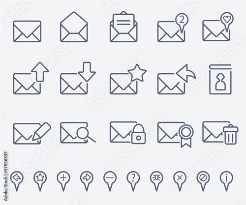 Mail icon set