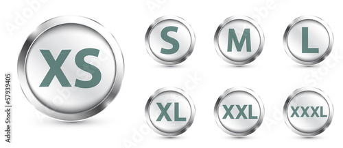 Size clothing buttons