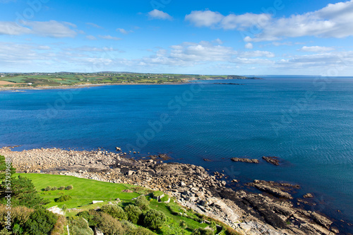 View Michael's Mount Cornwall to Lizard Point and Mullion