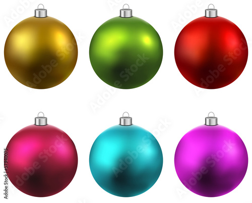 Set of realistic christmas balls.