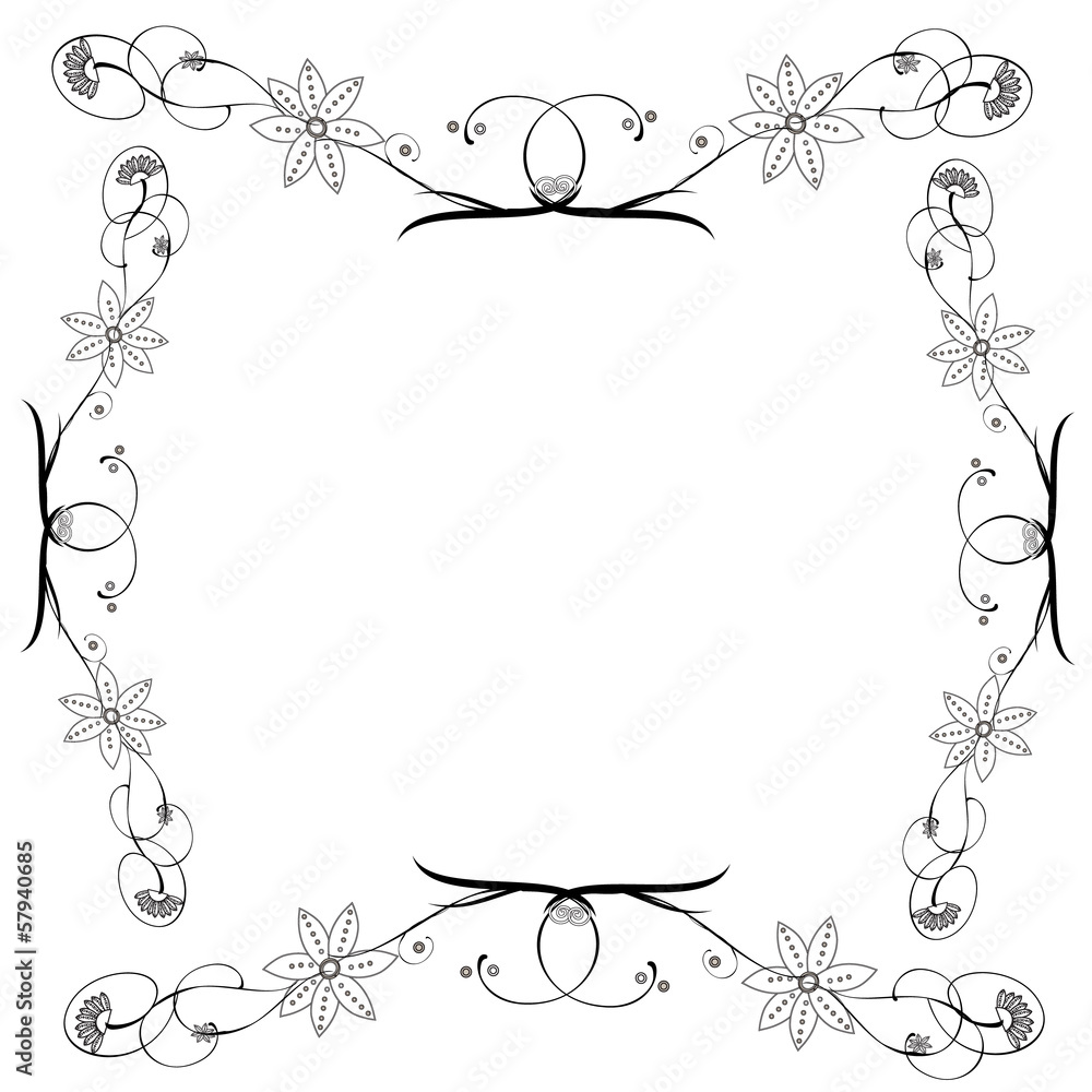 Abstract flower frame vector