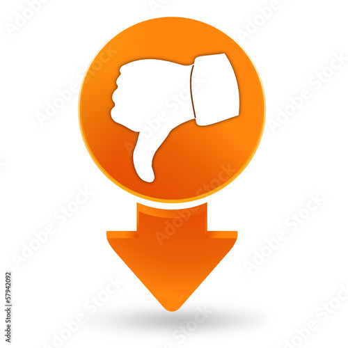 pouce baissé sur signet orange