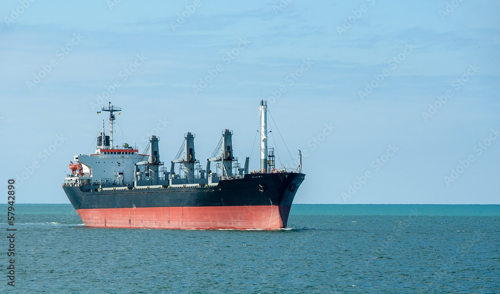 Cargo ship - tanker petroleum transport on the sea.