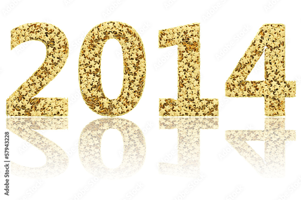 2014 digits composed of small golden stars 2014 digits composed of small golden stars