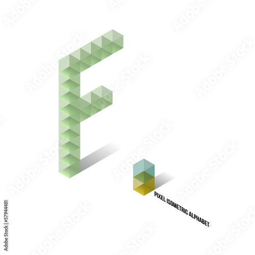 F - Pixel Isometric Alphabet