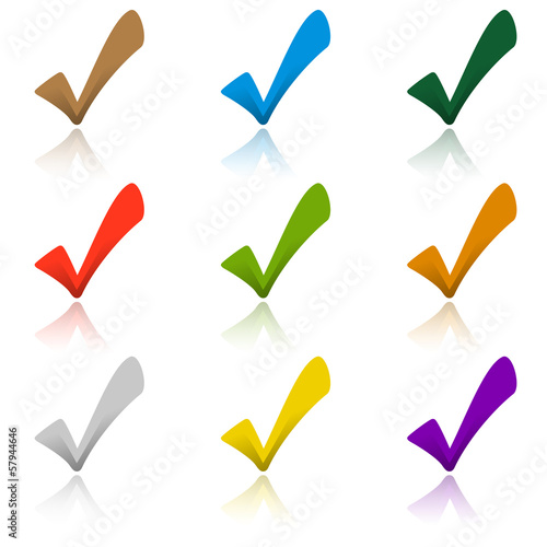 Set Haken bunt mit Schatten