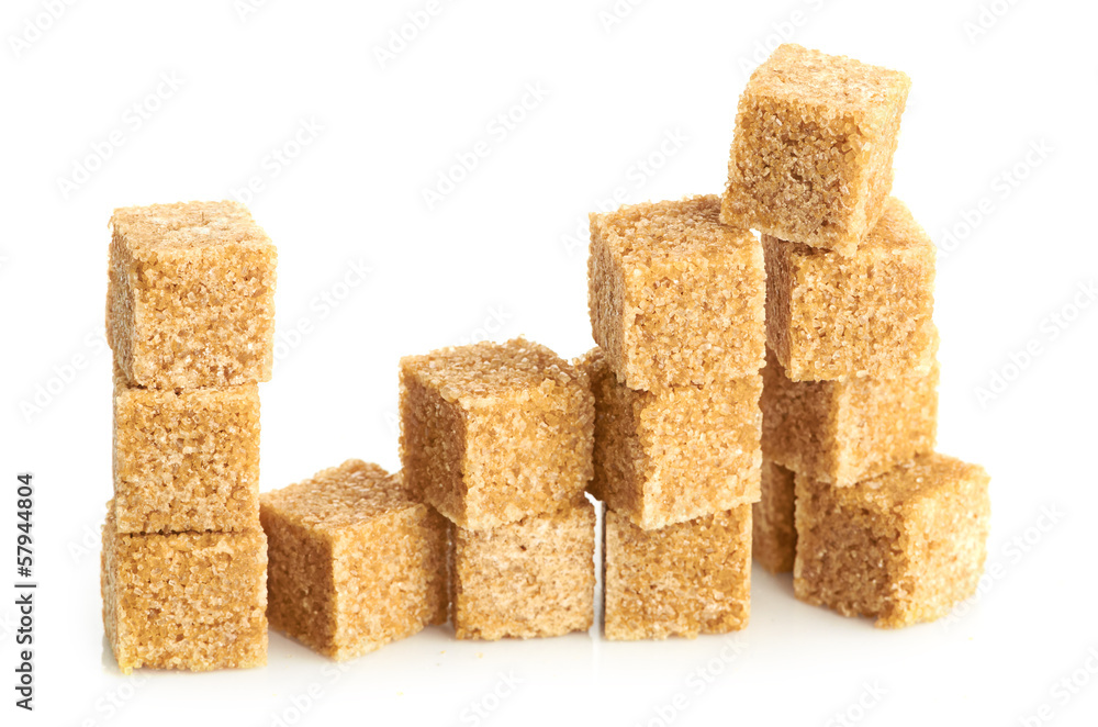 Brown cane sugar cubes