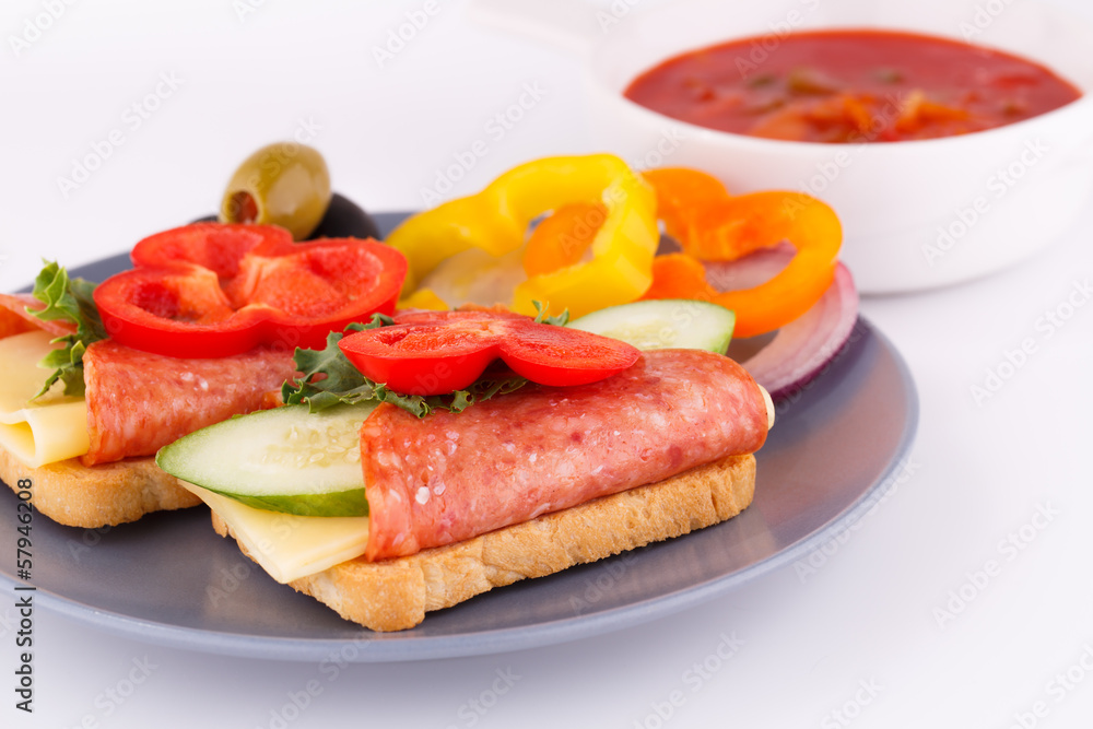 Sandwiches and sauce Sandwiches and sauce