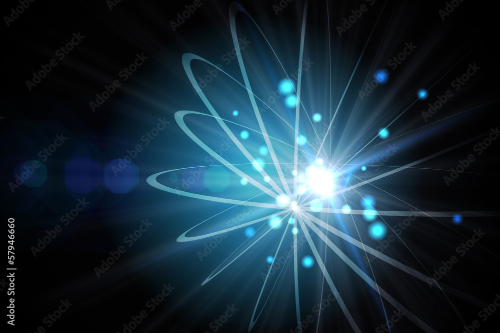 Naklejka premium Shiny sphere on black background