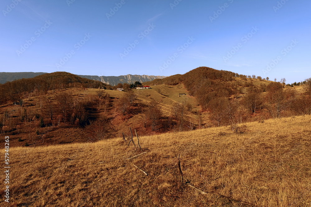 Mountain autumn landscape in Bucegi Mountains, Romania