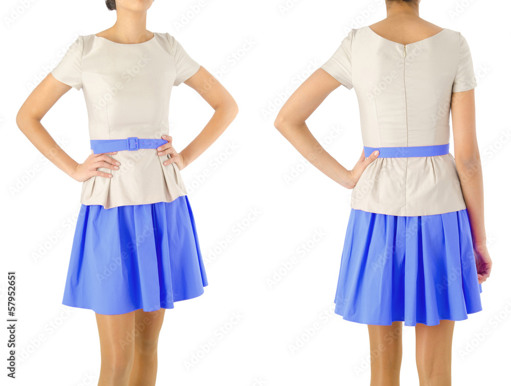 Fashion concept with woman clothing on white Fashion concept with woman clothing on white