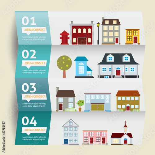 houses icons. vector illustration. Infographic