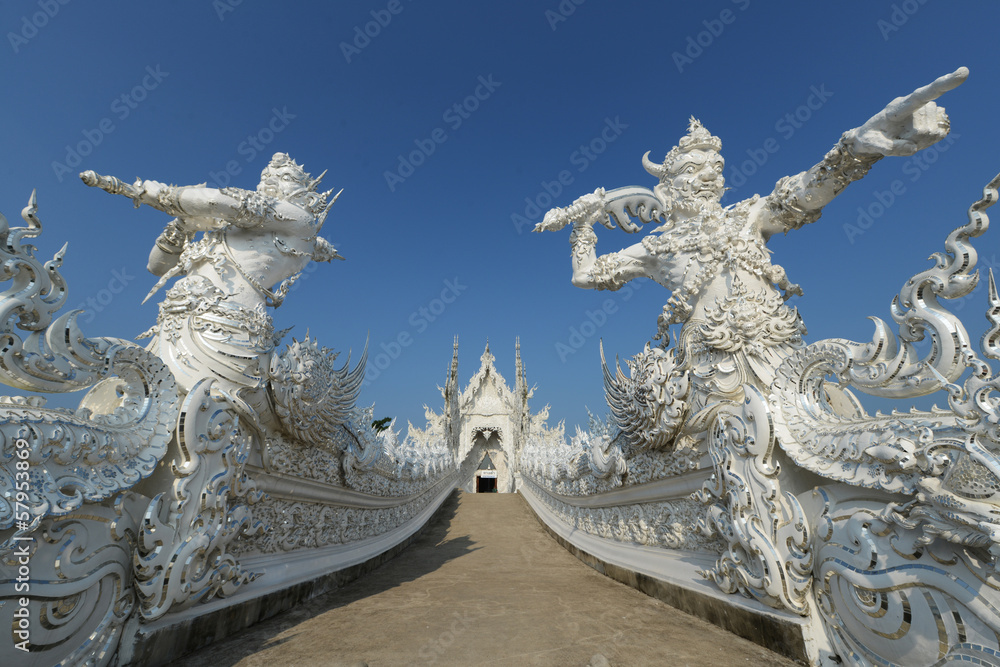 God of death statue at Rong Khun temple in Thailand.