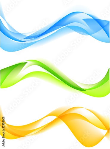 Set of wavy banners