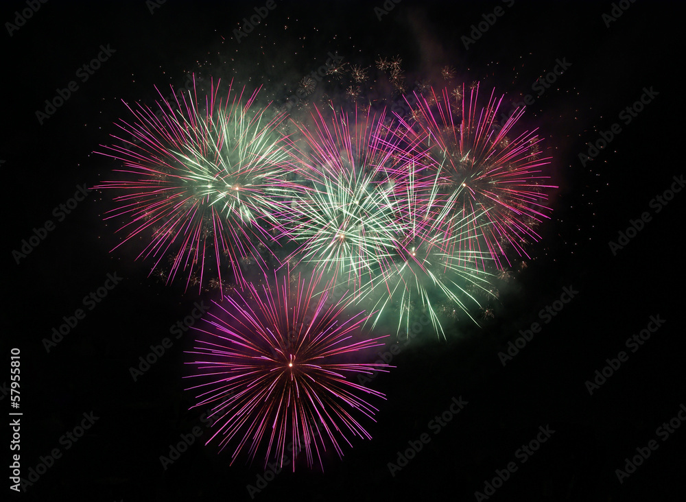 Awesome fireworks on the night sky Awesome fireworks on the night sky