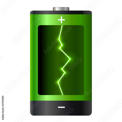 Concept battery power. Vector illustration.