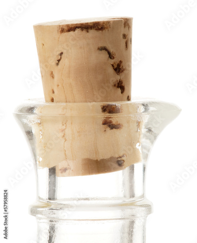 Foto Cork plug in bottle neck, close-up