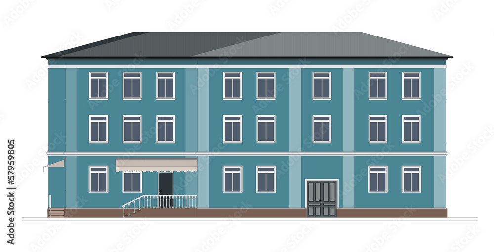 Fototapeta premium The facade of the building. Vector