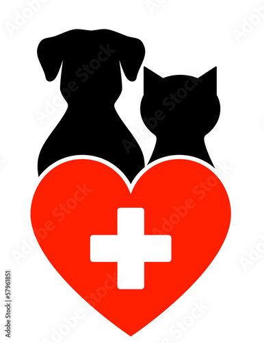 veterinary sign with dog and cat