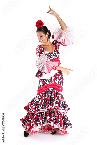 Flamenco dancer in beautiful dress