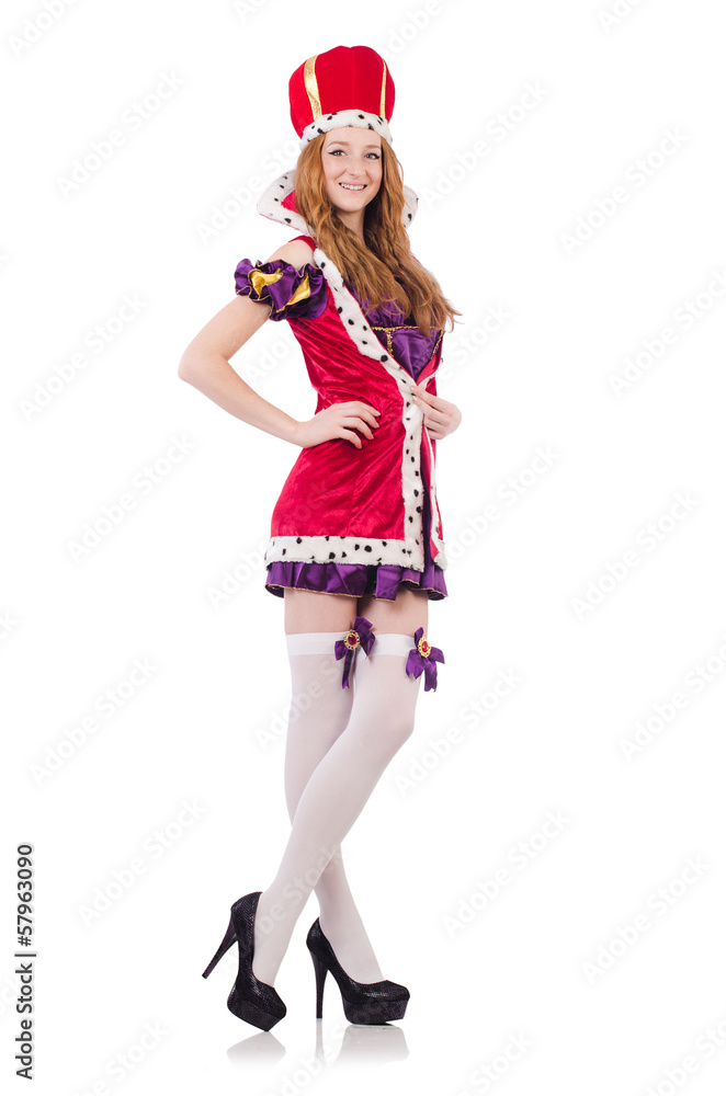 Woman queen isolated on the white background