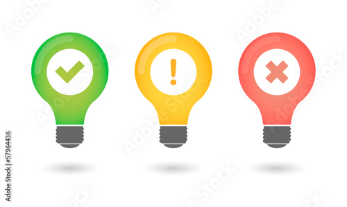 Lightbulbs with icons
