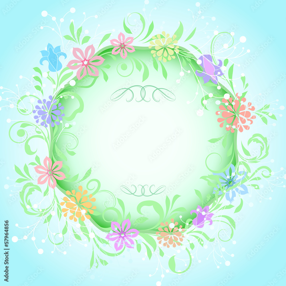Abstract spring round frame background