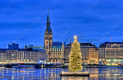 Hamburg Alster zu Weihnachtszeit