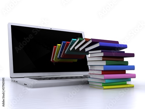 Digital library - books inside computer