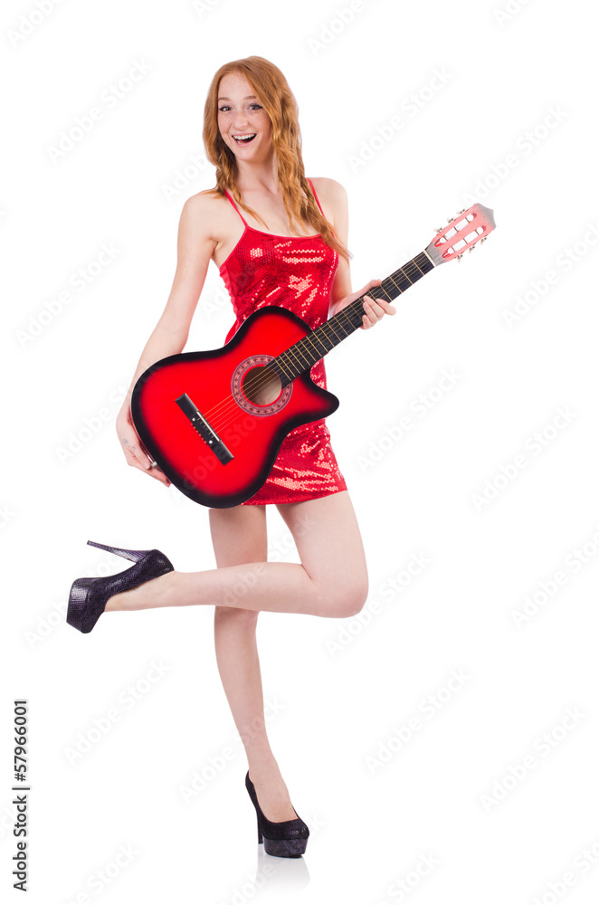 Guitar player isolated on white Guitar player isolated on white