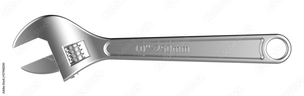 Adjustable wrench isolated on white background Adjustable wrench isolated on white background
