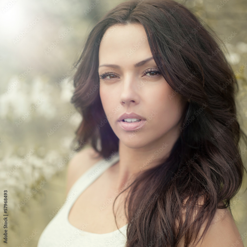 Portrait of a beautiful brunette close-up Portrait of a beautiful brunette close-up
