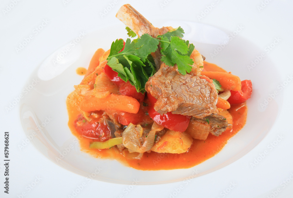 meat welded with vegetables meat welded with vegetables