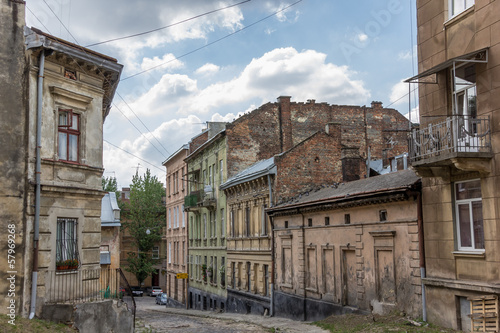 Old run down quarter of Lviv