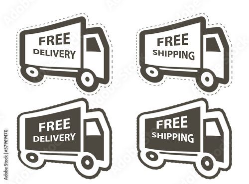 Free shipping, delivery icon set. vector illustration