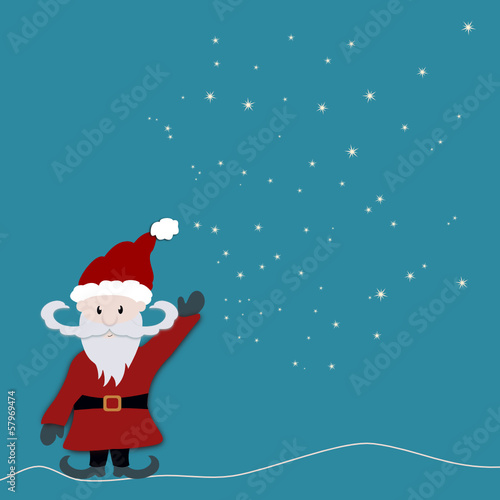 Winkender Nikolaus auf Blau