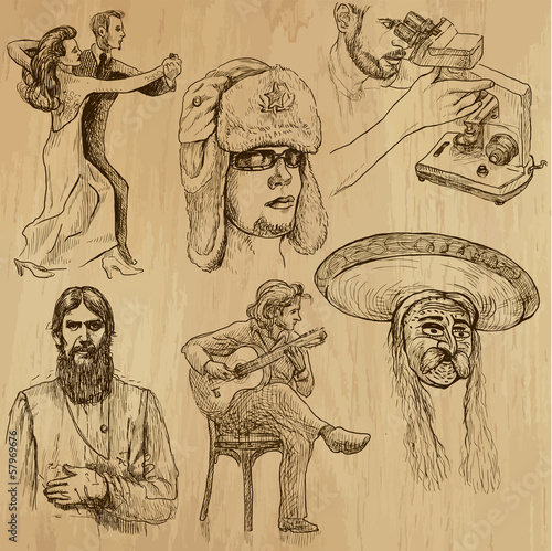 People all over the world  XII - Hand drawn illustrations