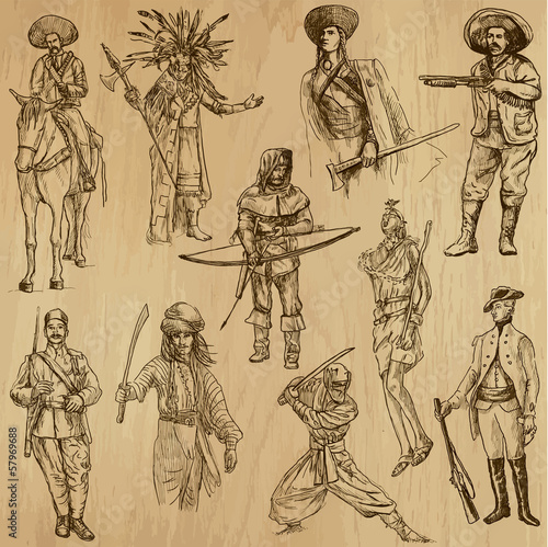 Soldiers, Warriors and Heroes (no.1) - Hand drawn illustrations