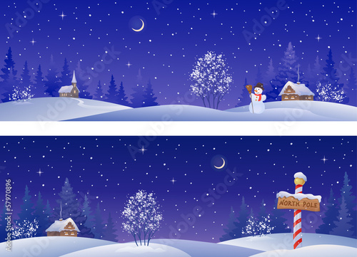 Christmas night banners