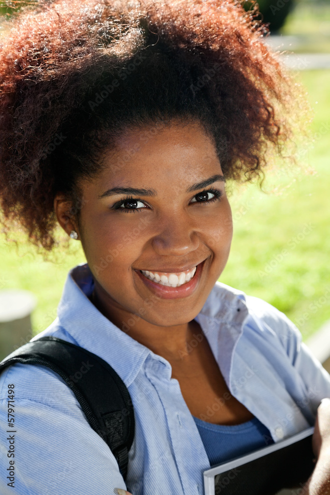 Beautiful Student Smiling On College Campus Beautiful Student Smiling On College Campus