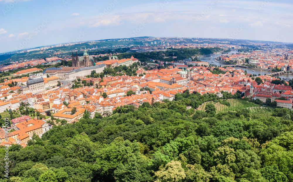 Ñityscape of Prague city. Panoramic view